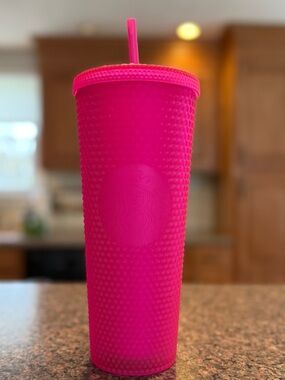 Starbucks Bright Pink Gradient Studded Tumbler